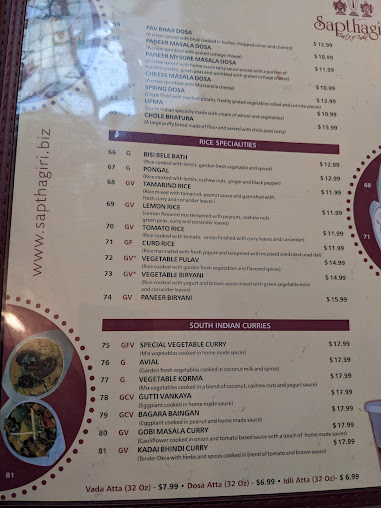 Menu Sapthagiri Taste Of India - 8