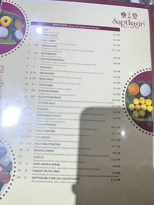 Menu Sapthagiri Taste Of India - 9