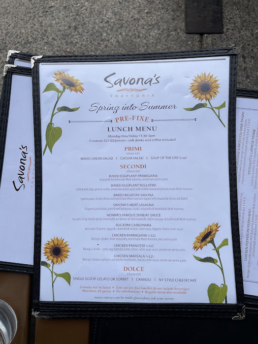 Menu Savona's Trattoria & Bar - Kingston - 9