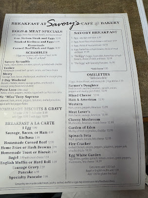 Menu Savory's Family Restaurant - 4