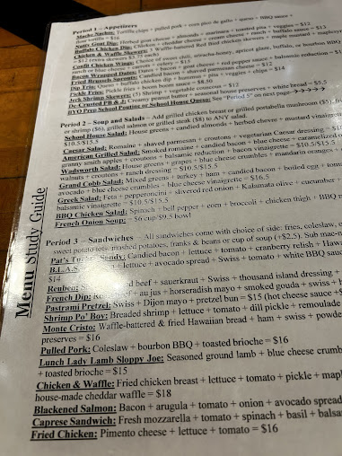 Menu School House Kitchen And Libations - 3
