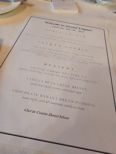 Menu Second Empire Restaurant And Tavern - 0