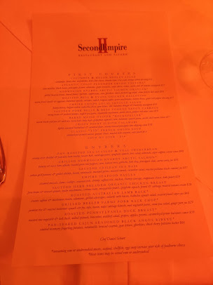 Menu Second Empire Restaurant And Tavern - 8