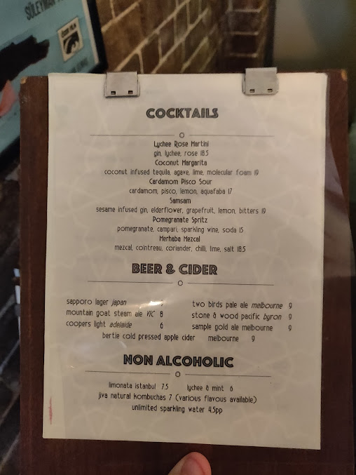 Menu Sefa Kitchen Bondi - 0