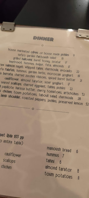 Menu Sefa Kitchen Bondi - 2