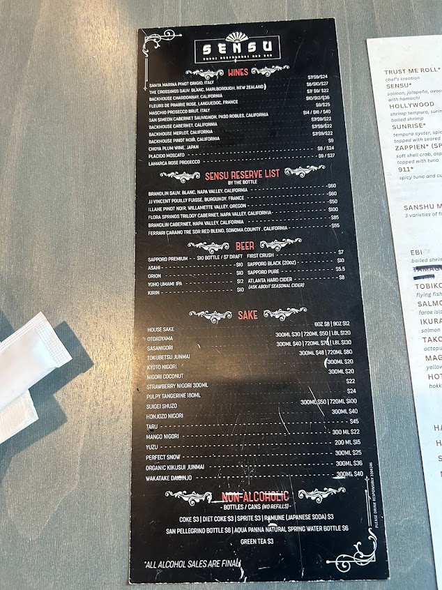 Menu Sensu Sushi Restaurant And Bar - 9