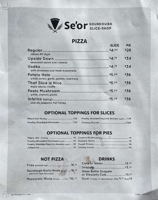 Menu Se'or Pizza - 0