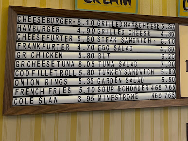Menu Shady Glen Restaurant And Ice Cream Parlor - 1