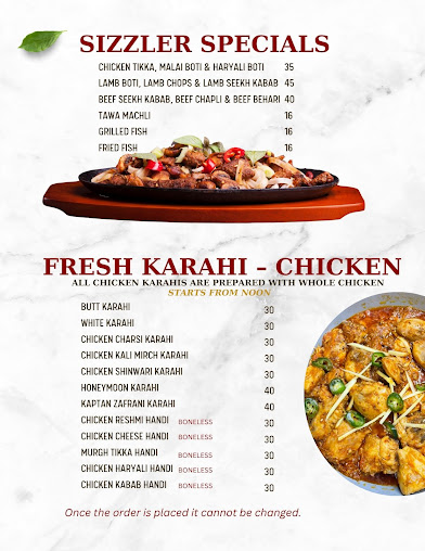 Menu Shalimar King Of Sweets Restaurant - 0