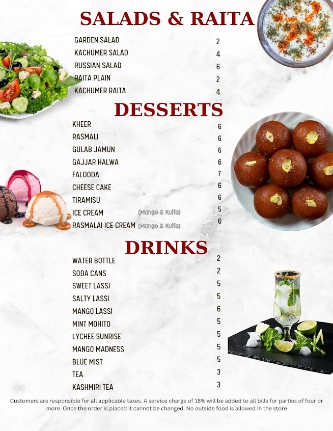 Menu Shalimar King Of Sweets Restaurant - 2