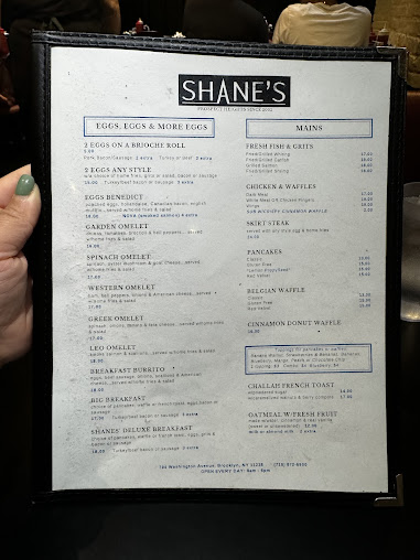 Menu Shane's Brooklyn - 2