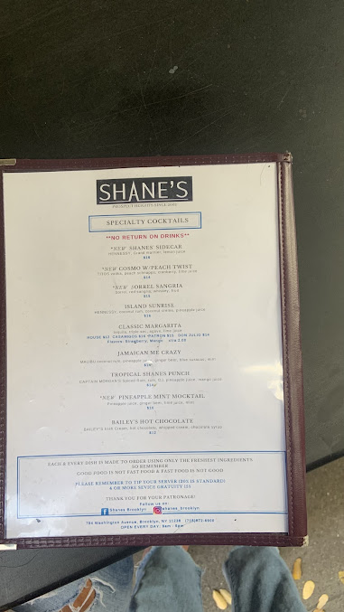Menu Shane's Brooklyn - 3