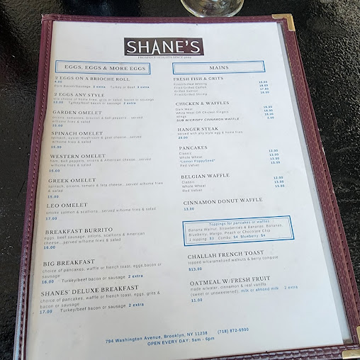 Menu Shane's Brooklyn - 5