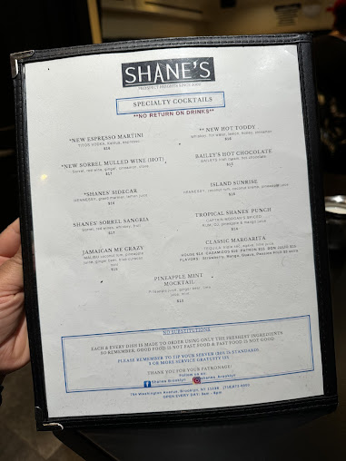 Menu Shane's Brooklyn - 9