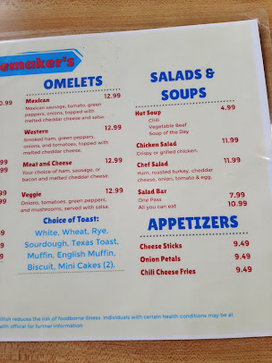 Menu Shoemakers Restaurant - 1