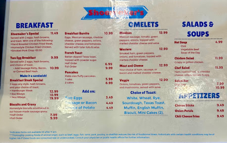 Menu Shoemakers Restaurant - 7