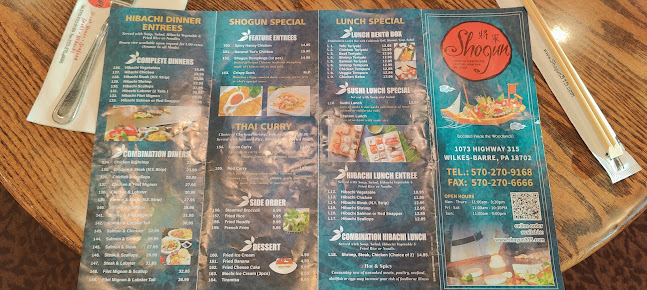 Menu Shogun Japanese Restaurant Wilkes Barre - 2
