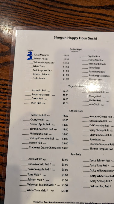 Menu Shogun Japanese Restaurant Wilkes Barre - 5