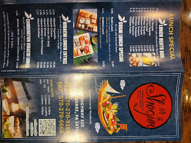 Menu Shogun Japanese Restaurant Wilkes Barre - 7