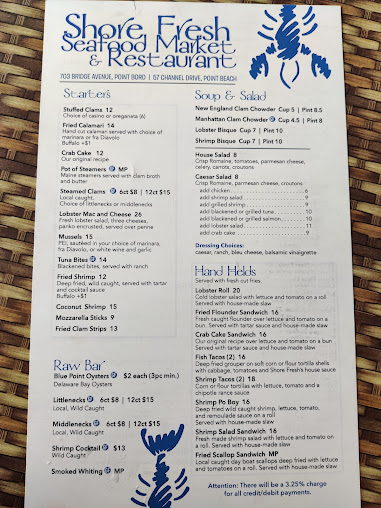 Menu Shore Fresh Seafood Market Restaurant - 1
