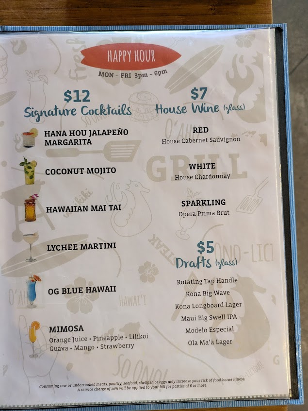 Menu Shorefyre Fresh Grill Bar At International Market Place - 1