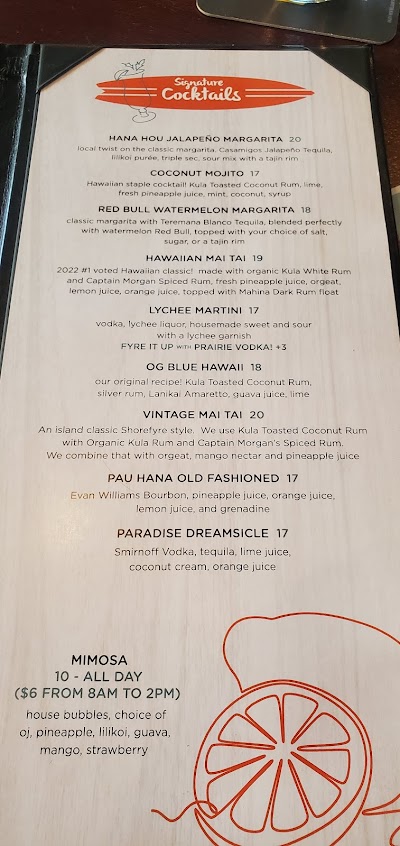Menu Shorefyre Fresh Grill Bar At International Market Place - 2
