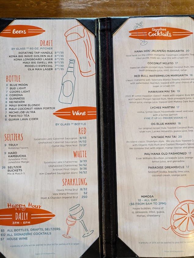 Menu Shorefyre Fresh Grill Bar At International Market Place - 4