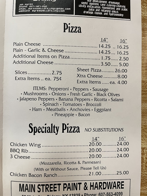 Menu Sidney Joe's - 2