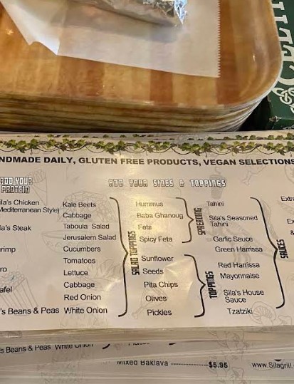 Menu Sila's Mediterranean Restaurant - 1