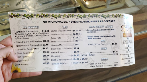 Menu Sila's Mediterranean Restaurant - 2