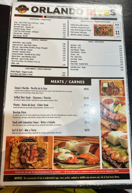 Menu Simon Parrilla Bar And Grill - 1