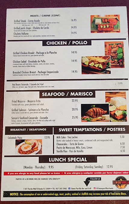 Menu Simon Parrilla Bar And Grill - 4