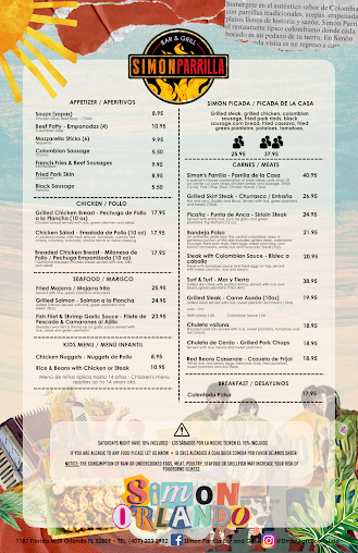 Menu Simon Parrilla Bar And Grill - 9
