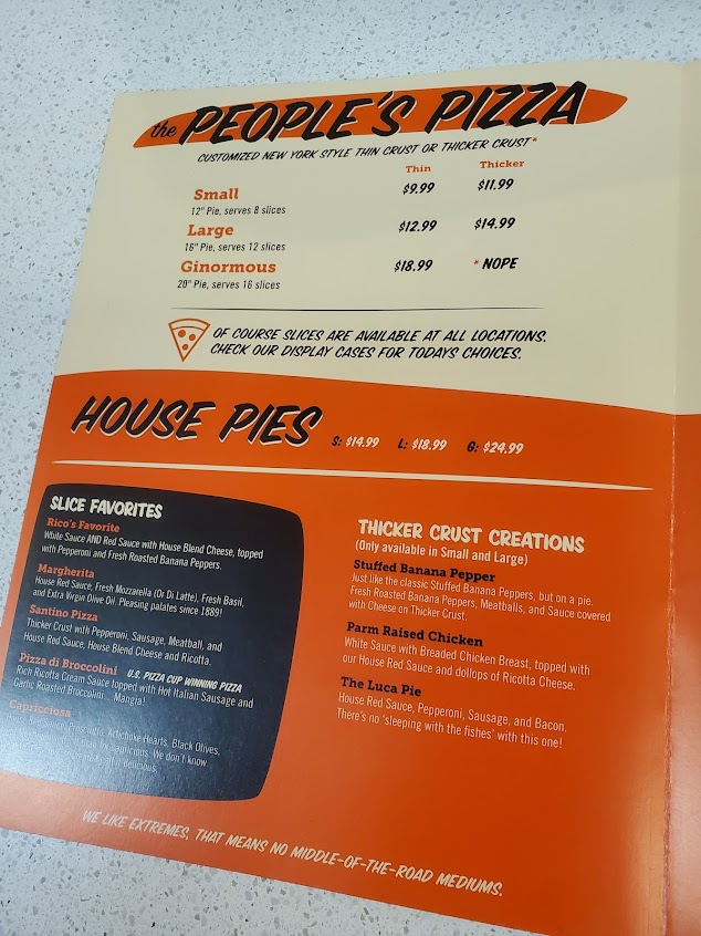 Menu Slice On Broadway East Liberty - 0