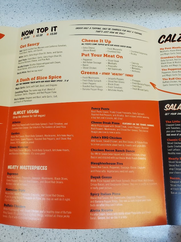 Menu Slice On Broadway East Liberty - 1