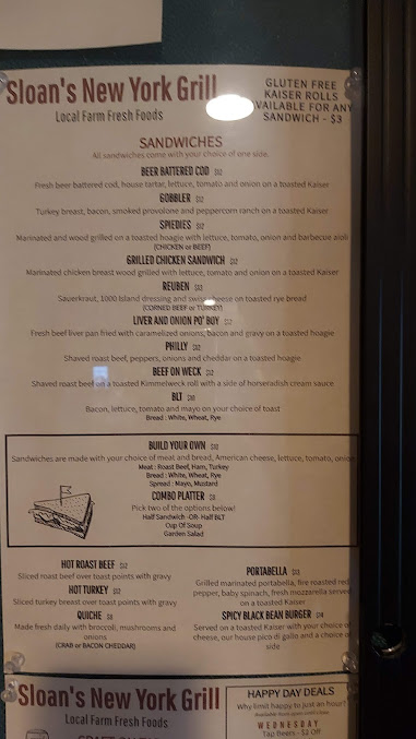 Menu Sloan's New York Grill - 1