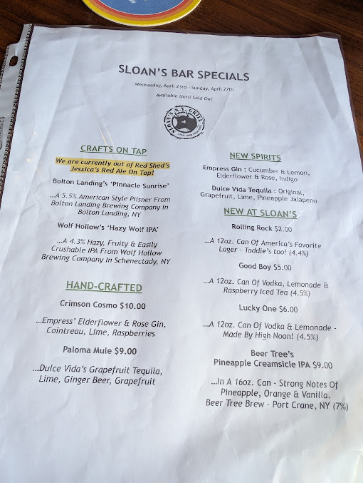 Menu Sloan's New York Grill - 9