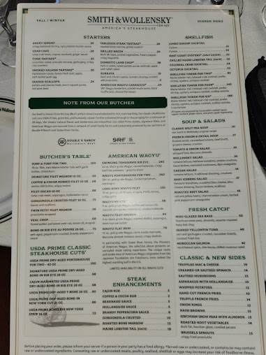 Menu Smith & Wollensky - Boston - 0