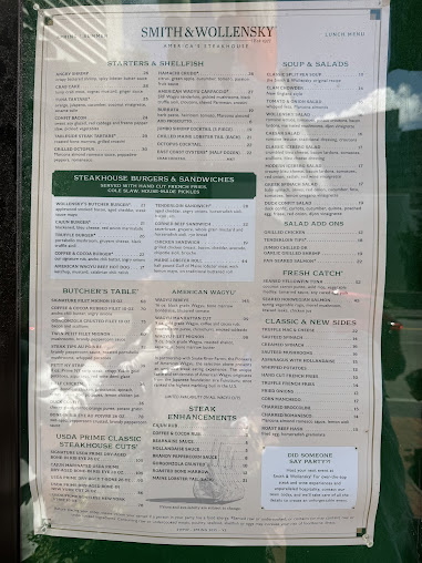 Menu Smith & Wollensky - Boston - 2
