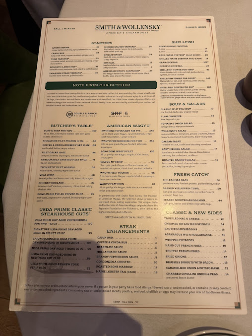 Menu Smith & Wollensky - Boston - 8