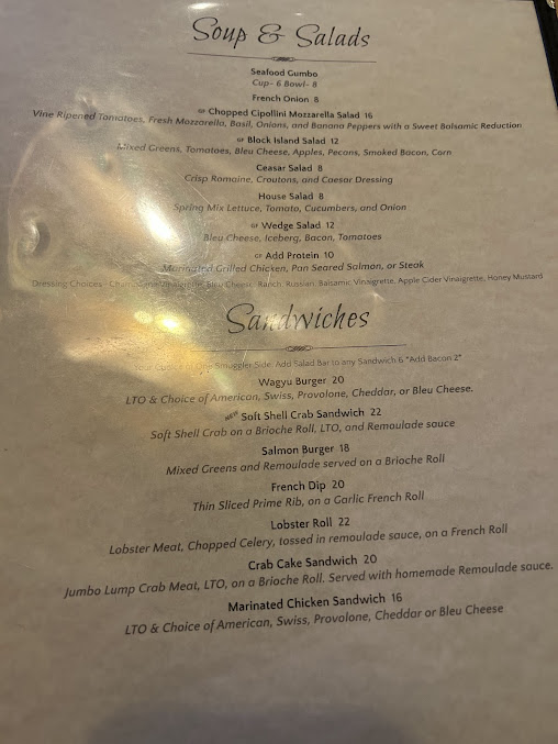 Menu Smuggler's Cove - 1