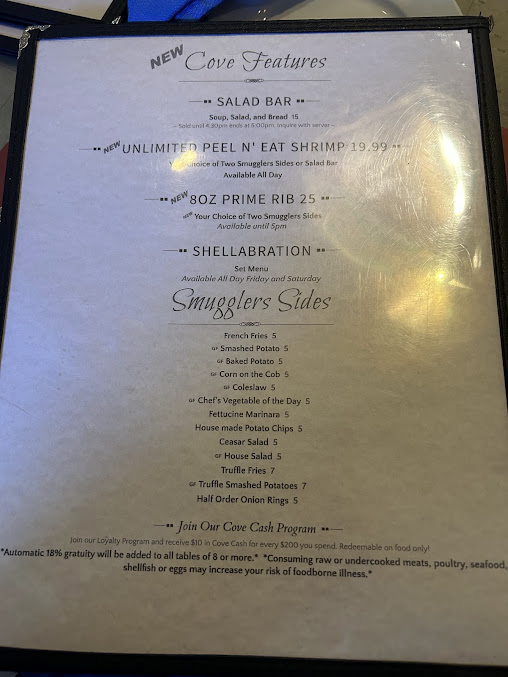 Menu Smuggler's Cove - 9