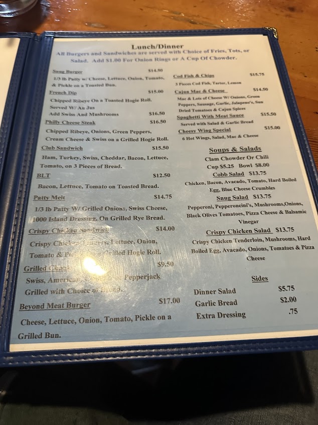 Menu Snug Harbor Bar And Grill - 3