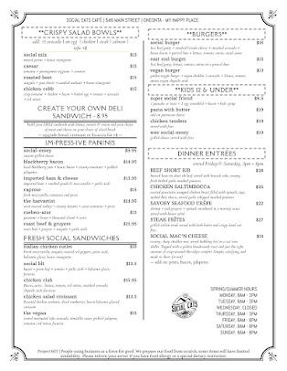 Menu Social Eats Café - 1