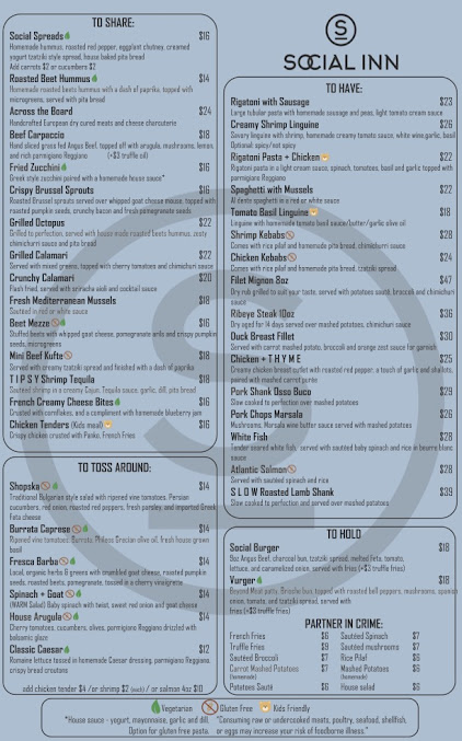 Menu Social Inn - 1