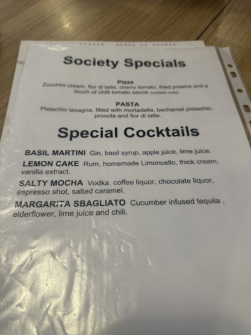 Menu Society Pizza Bar - 1