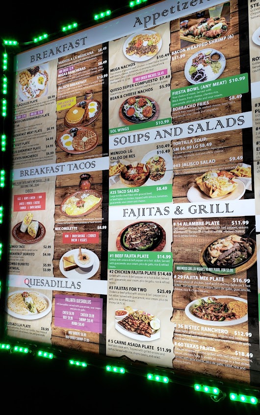Menu Sol De Jalisco N Main Street - 2