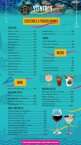 Menu Sonia's Seafood Market & Restaurant - 2