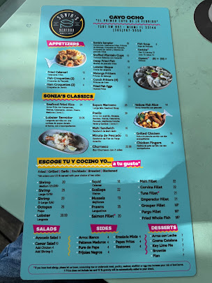 Menu Sonia's Seafood Market & Restaurant - 3