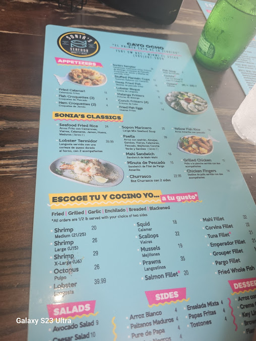 Menu Sonia's Seafood Market & Restaurant - 5